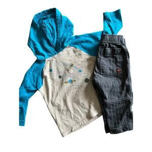 Tea Collection Hoodie And Pinstripe Pants Set